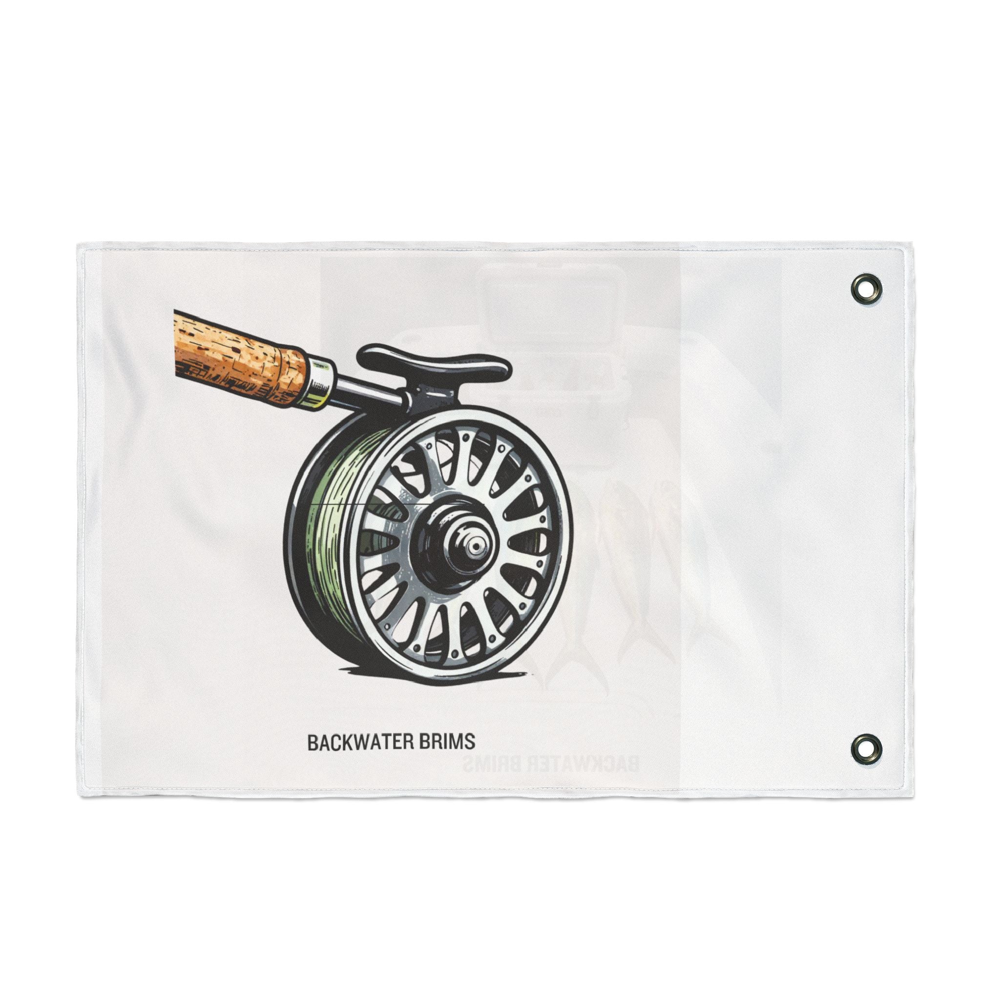 Nautical Fishing Flag — Double-Sided Mahi & Fly Reel Boat Banner