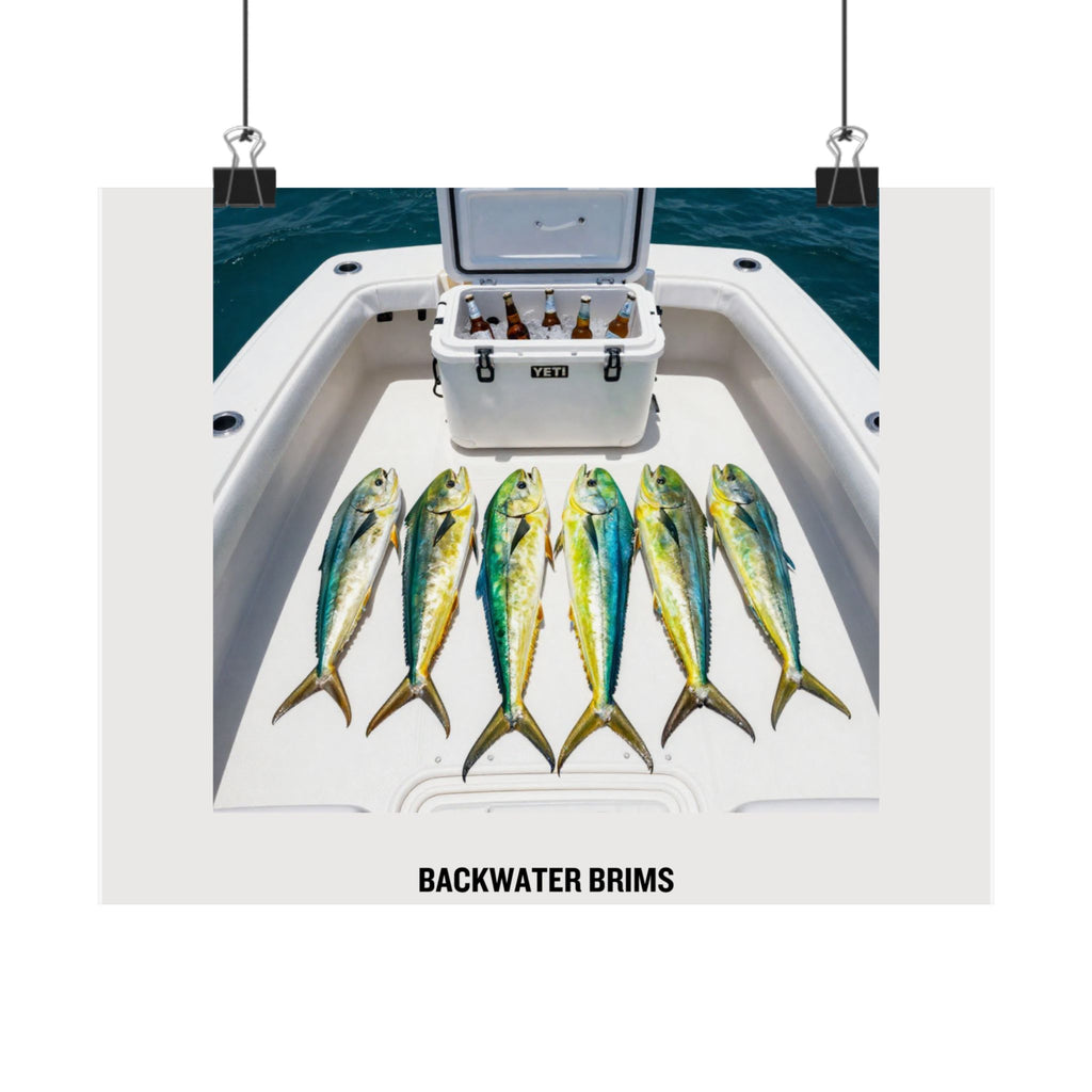 Boat Poster — 'BACKWATER BRIMS' Matte Horizontal Wall Art