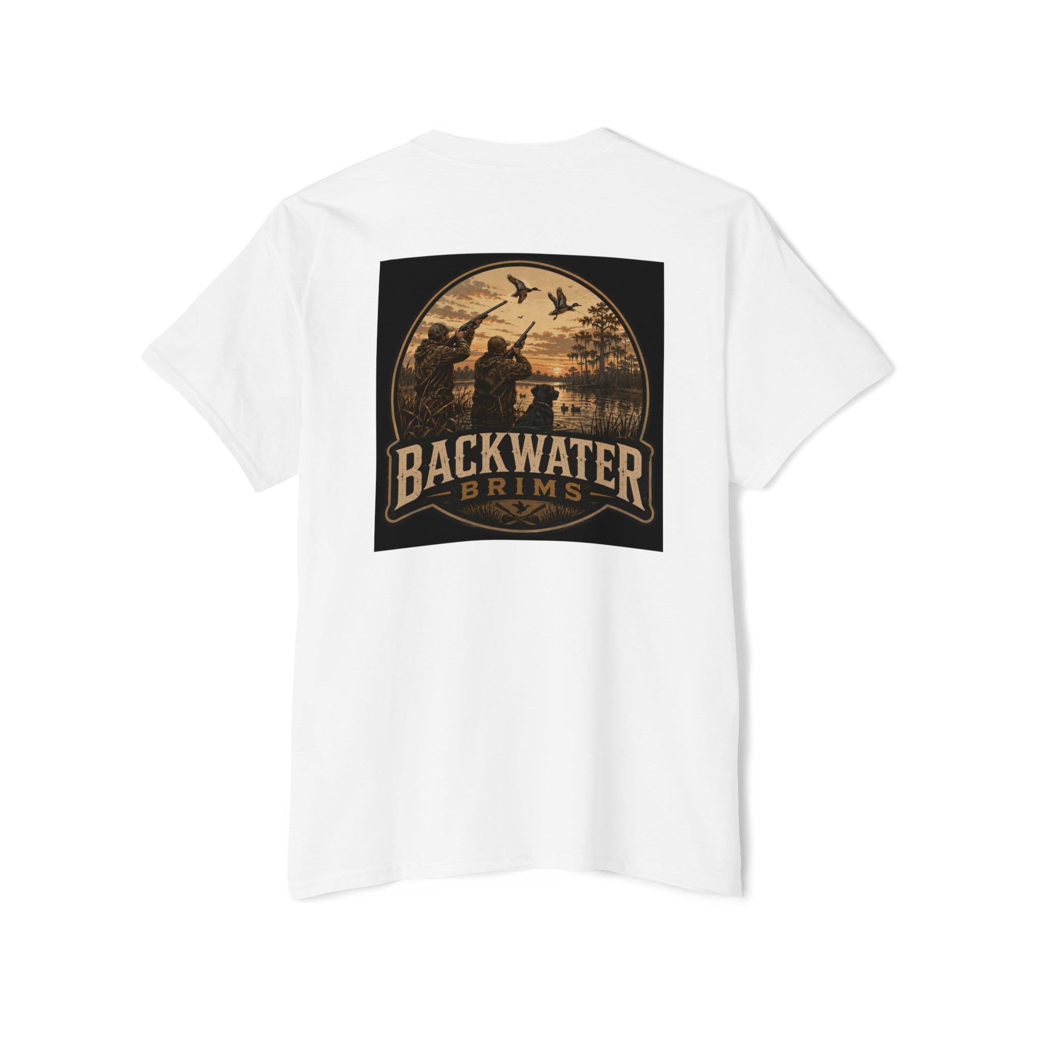 Backwater Brims Duck Hunting Pocket Tee — Outdoor Hunting Graphic Shirt