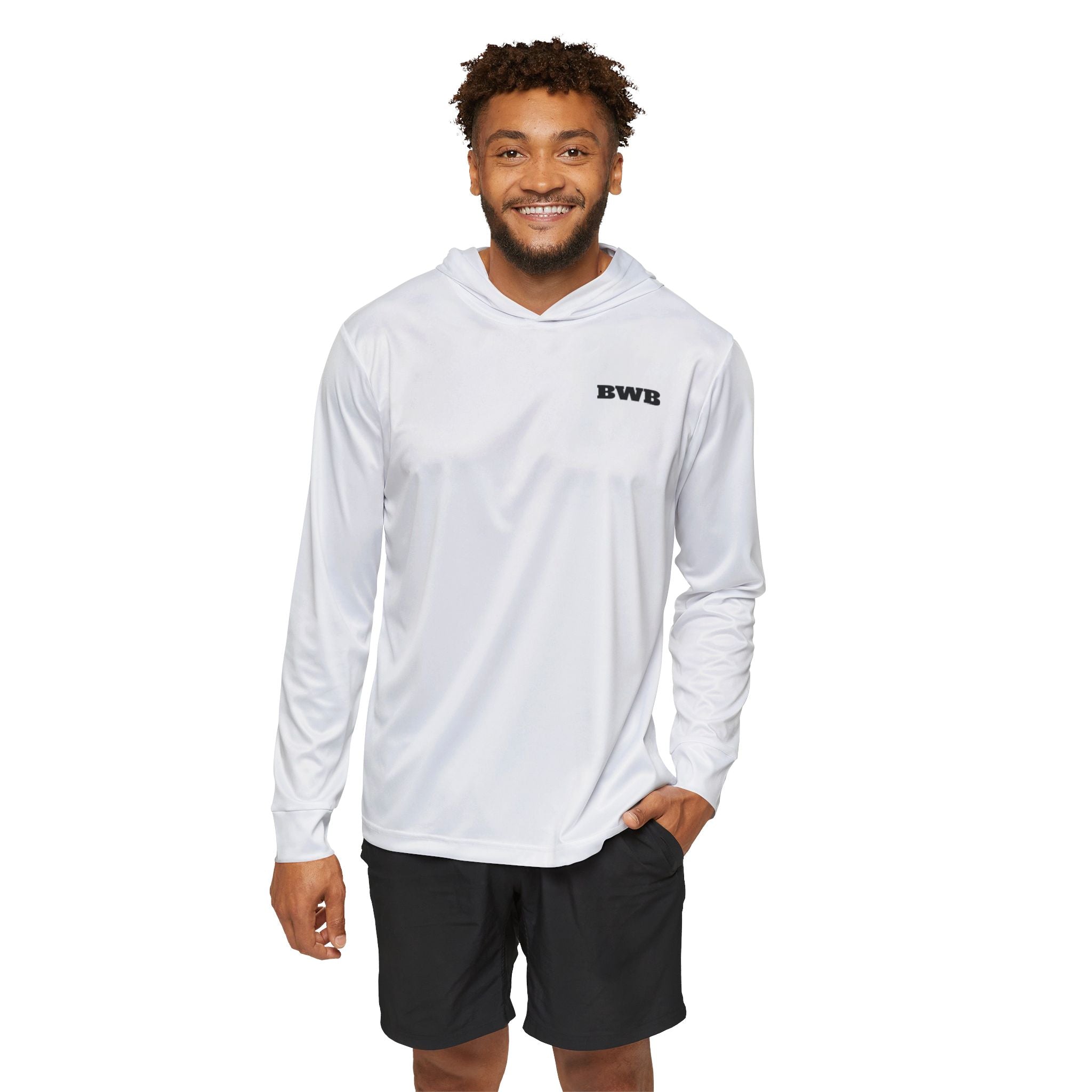 Backwater Brims Fishing Hoodie — Men's Sports Warmup with Boat Graphic