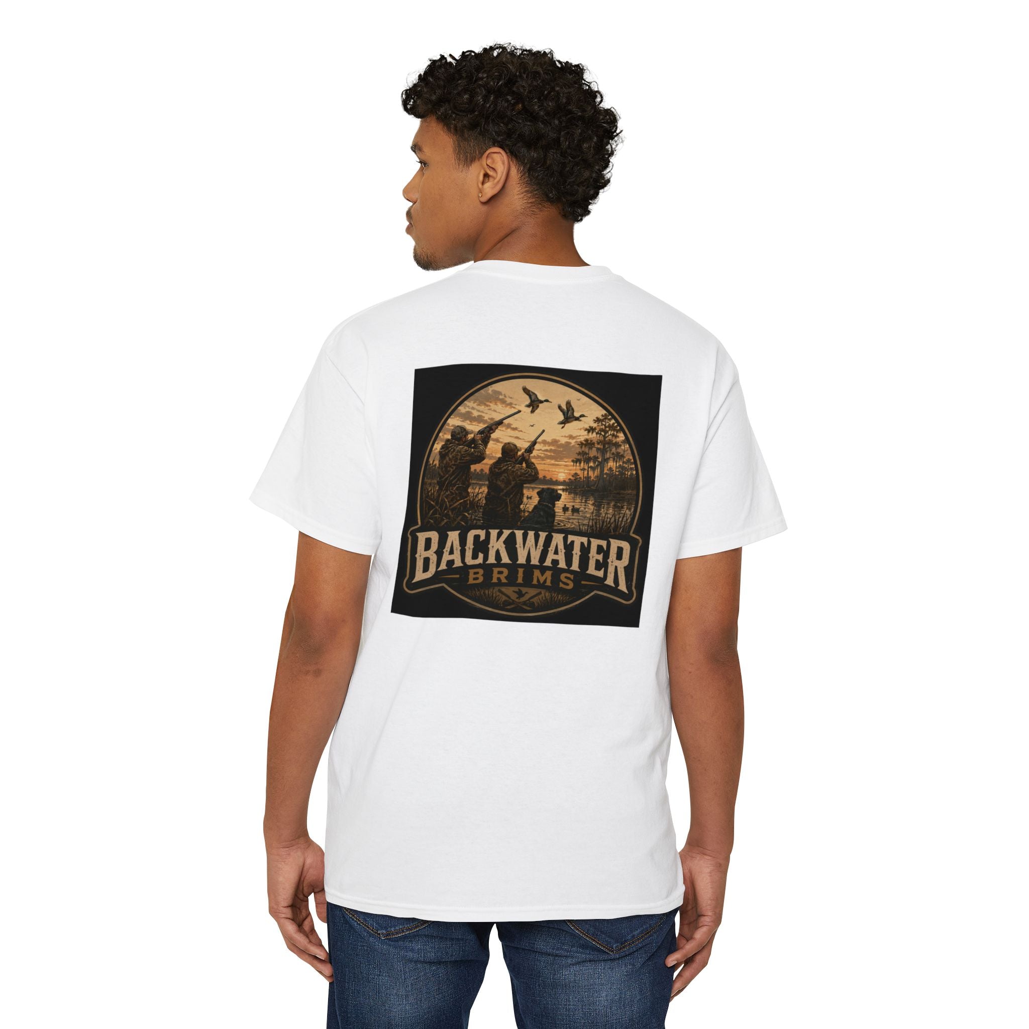 Backwater Brims Duck Hunting Pocket Tee — Outdoor Hunting Graphic Shirt