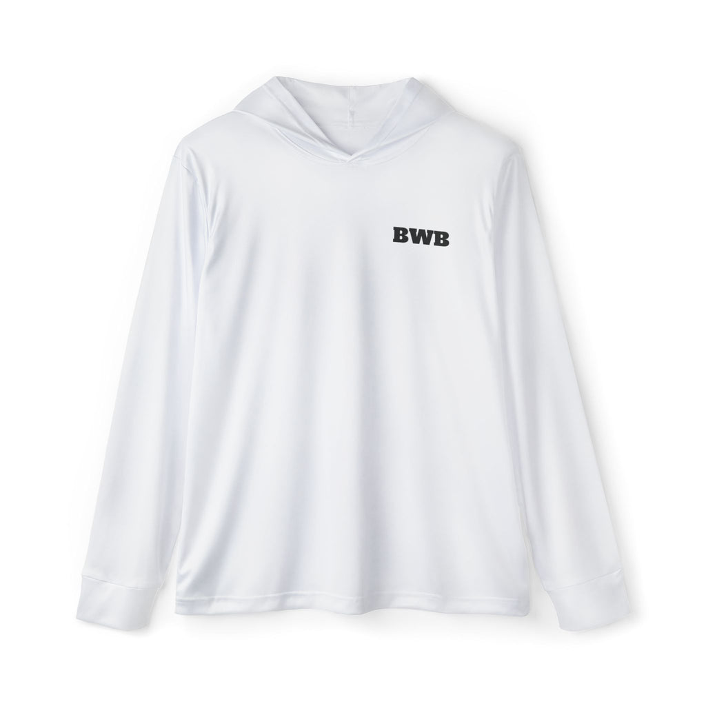 Backwater Brims Fishing Hoodie — Men's Sports Warmup with Boat Graphic