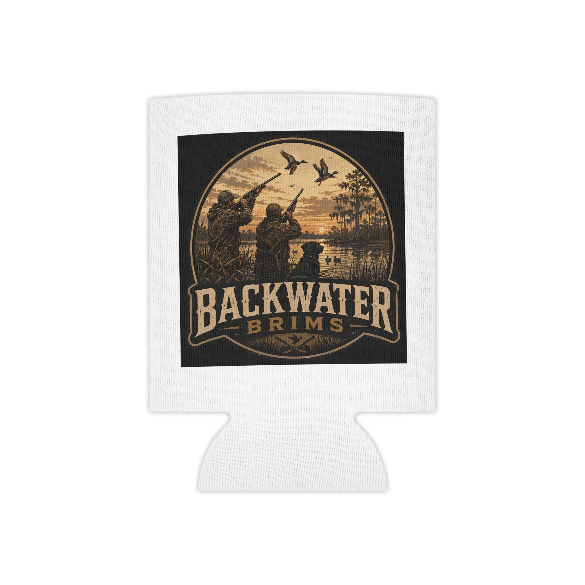 Backwater Brims Can Cooler — Fishing & Hunting Boat Design Neoprene Beer Koozie