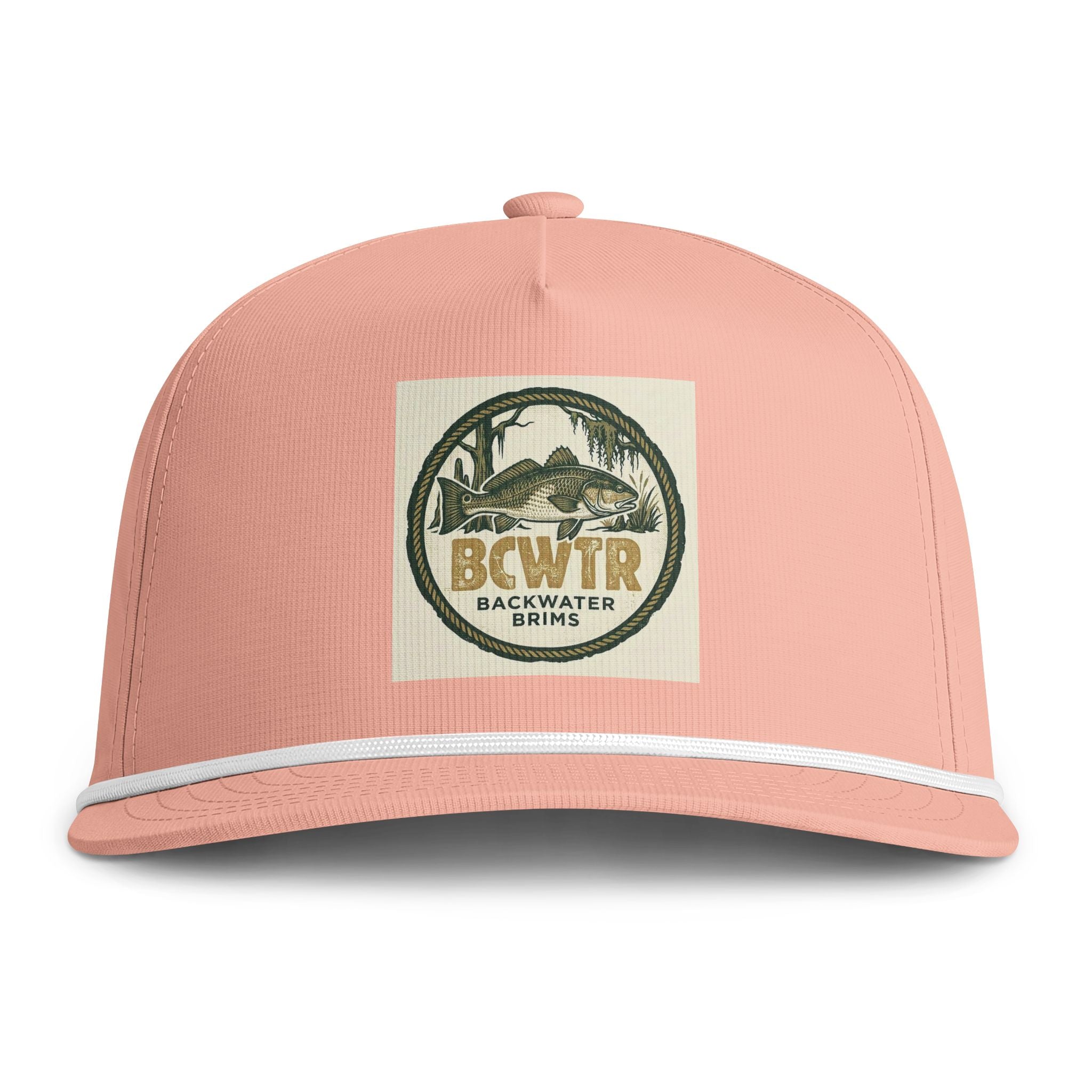 Backwater Brims Rope Cap — Vintage Fish & Marsh Embroidered Trucker Hat